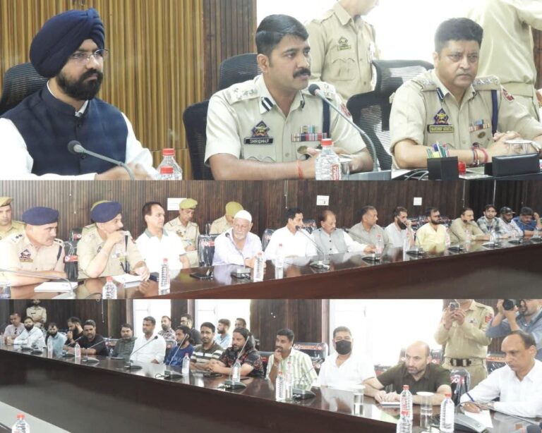 DIGP DKR RANGE, DC AND SSP DODA HELD A PEACE COMMITTEE MEETING WITH BEOPAR MANDAL, TRANSPORT ASSOCIATION AND PROMINENT CITIZENS OF DODA