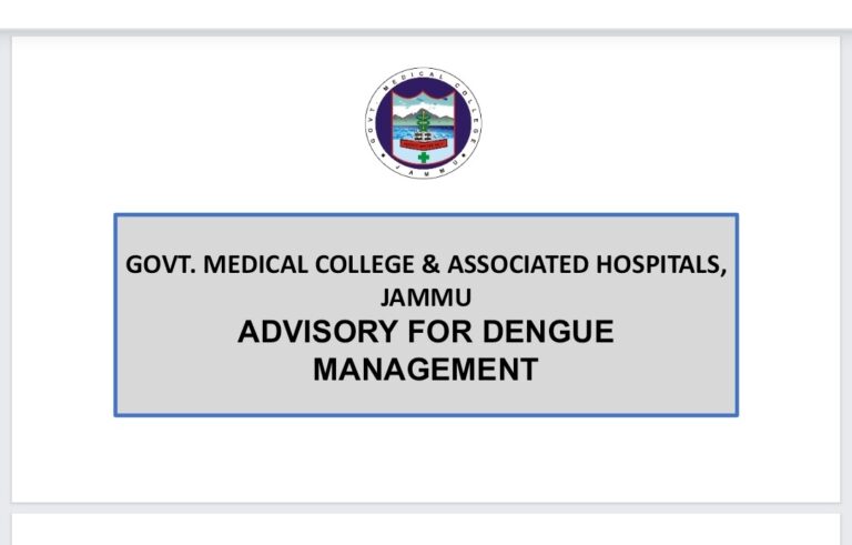 GMC Jammu Issues Advisory for Dengue Management