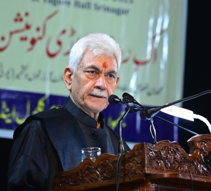 Lieutenant Governor Manoj Sinha addresses the public