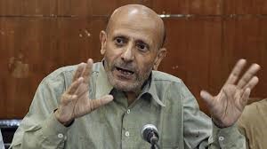 Engineer Rashid sitting in Tihar Jail during hunger strike