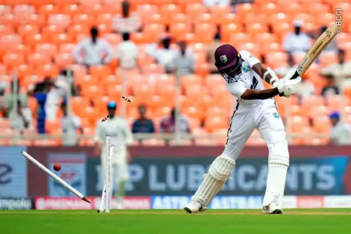 Mohammed Siraj celebrates a wicket during the Test match